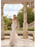 Ivory French Lace Tulle Romantic Wedding Dress With Removable Sleeves